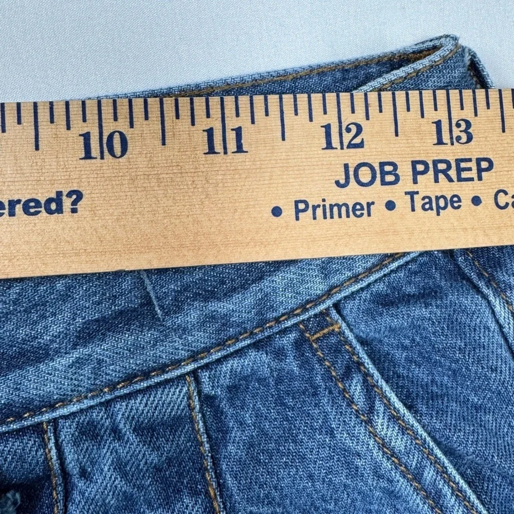 Madewell Baggy‎ Straight Jeans Women 26 Blue Pleated High Rise Denim Trousers